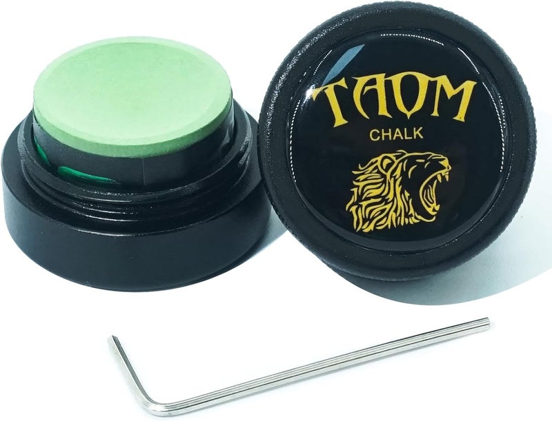 Banly TAOM Round Shaped Pool Chalk Holder, Portable Pool Chalk Cubes, Magnetic Mini Chalk Holder Pool Billiards, Pool Cue Chalk Case Container Box for Billiard Cue Tip Tool Pool Table Snooker Accessories - Image 1